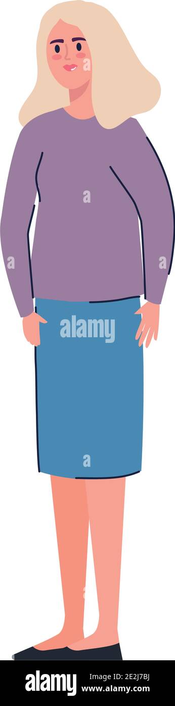 old woman standing avatar character Stock Vector Image & Art - Alamy