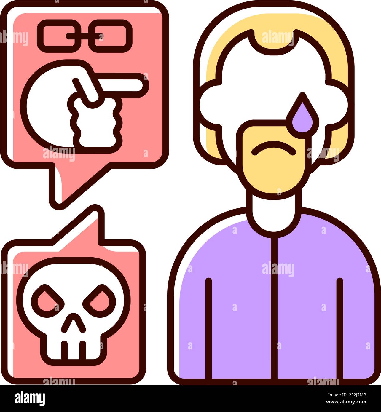 Racial cyberbullying RGB color icon Stock Vector Image & Art - Alamy