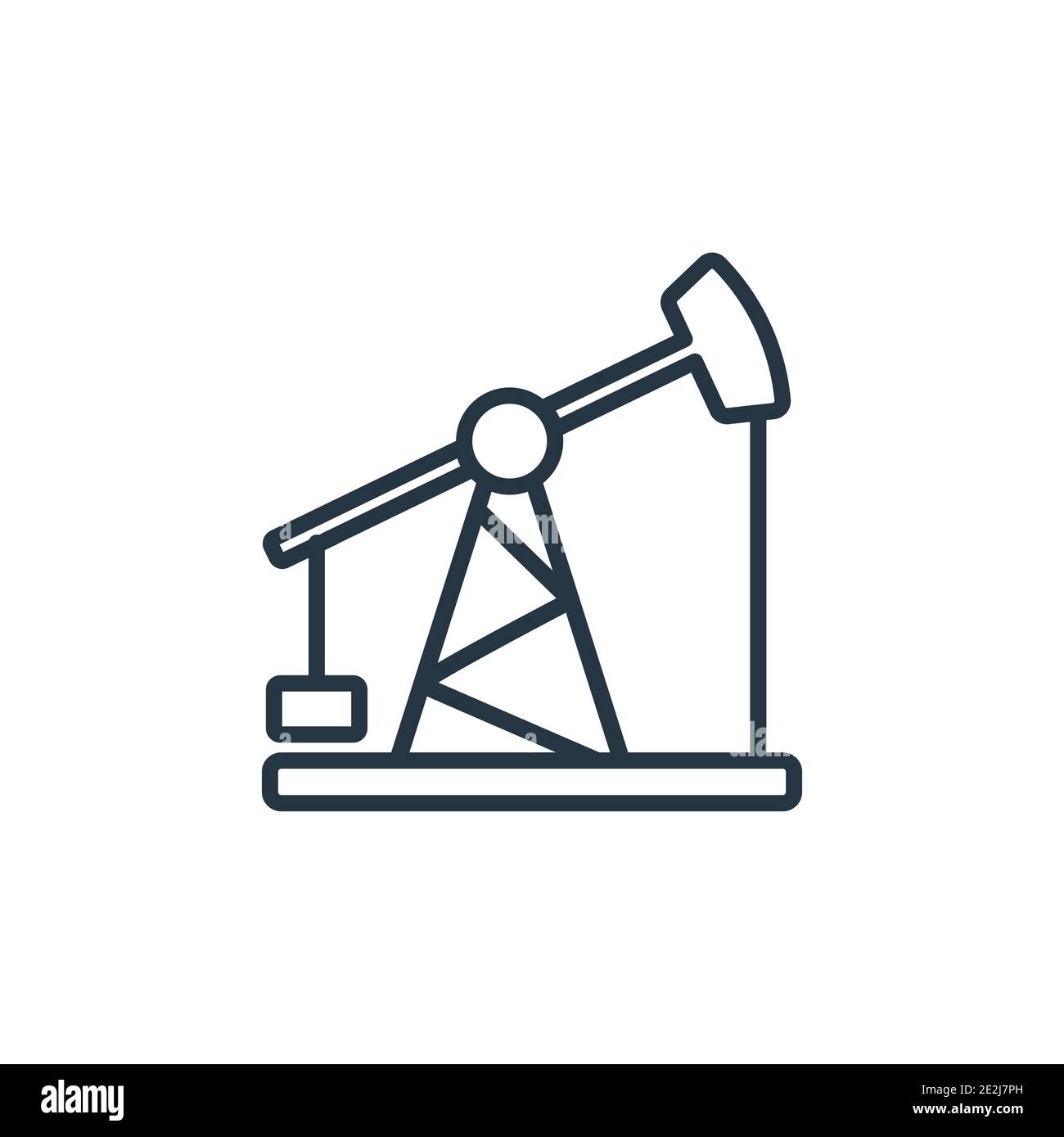 Pump jack outline vector icon. Thin line black pump jack icon, flat vector simple element