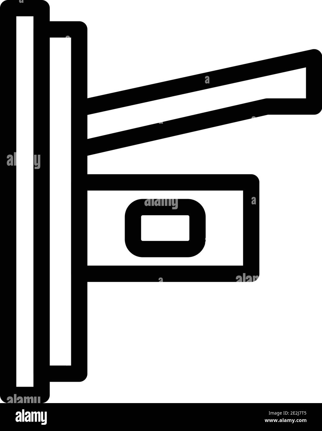 Steel door handle icon. Outline steel door handle vector icon for web ...