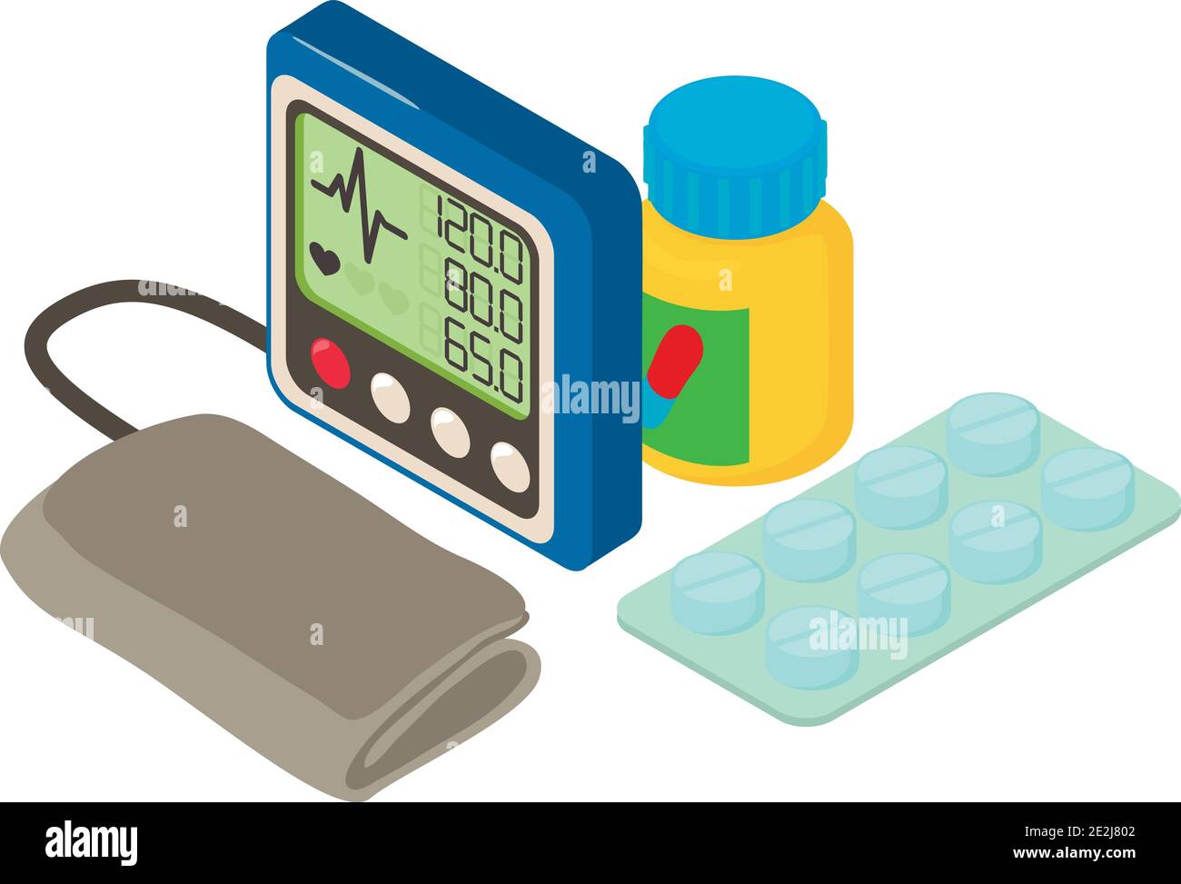 Pressure control icon. Isometric illustration of pressure control ...