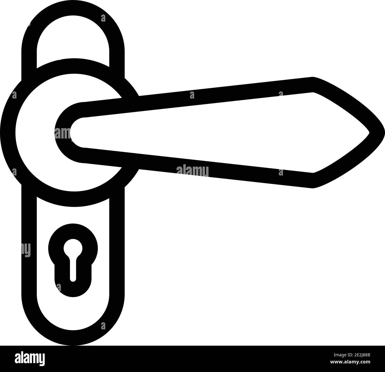 Stylish door handle icon. Outline stylish door handle vector icon for