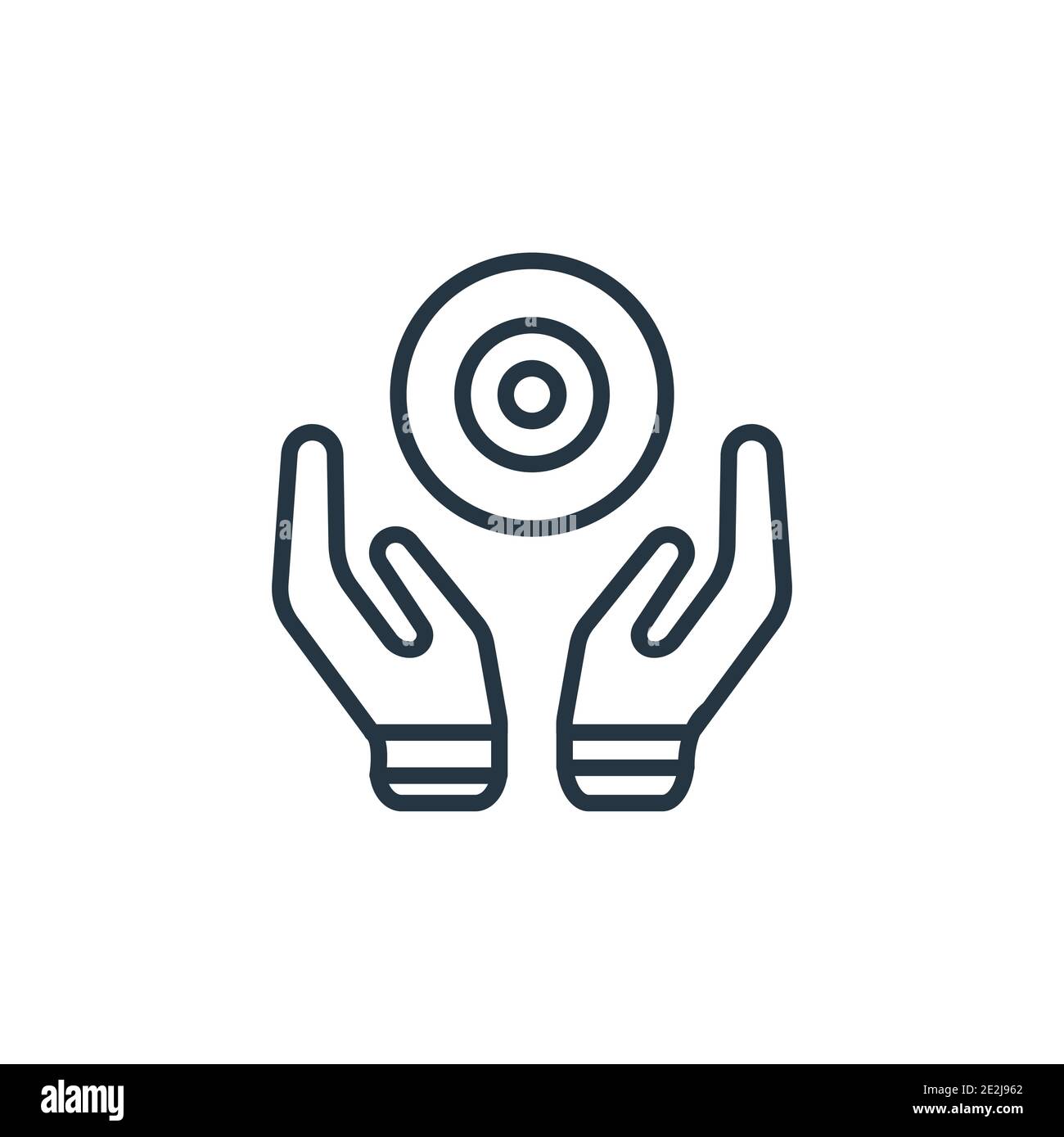 Holding hands outline vector icon. Thin line black holding hands icon ...