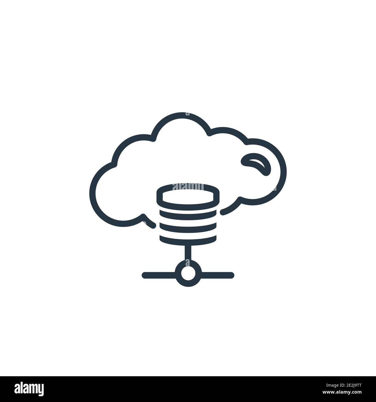 Cloud storage outline vector icon. Thin line black cloud storage icon ...