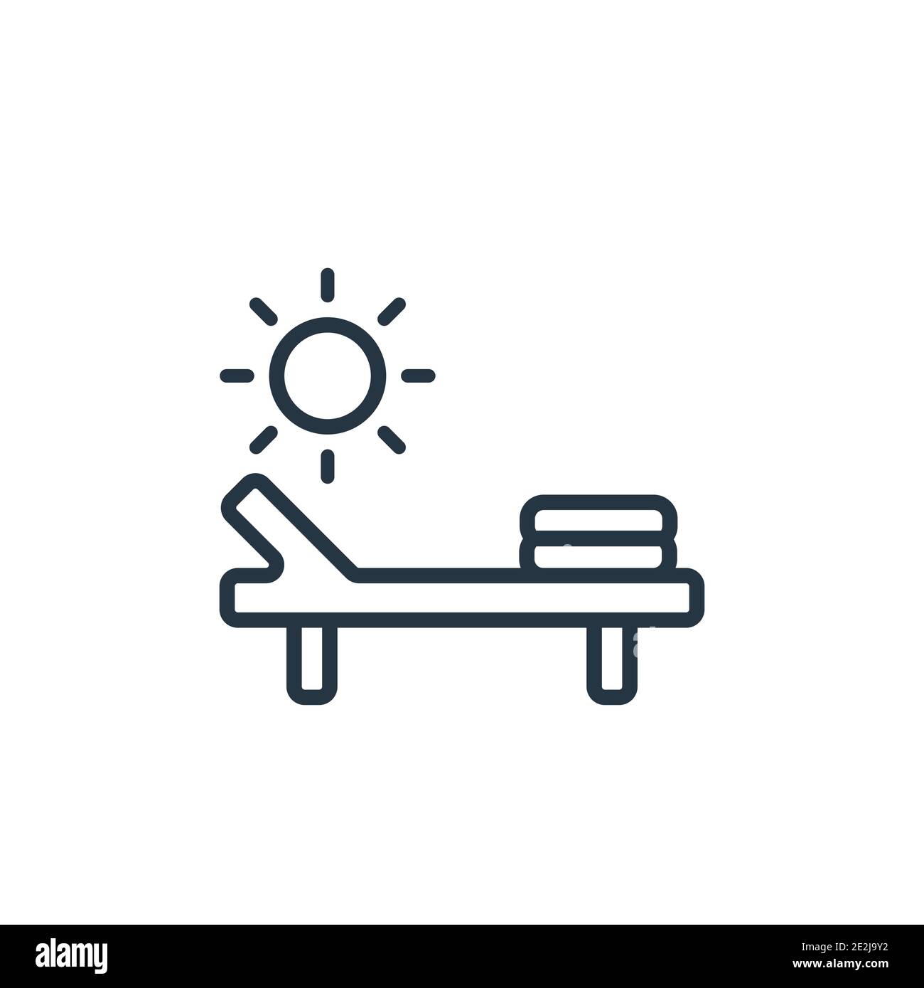 Sunbath outline vector icon. Thin line black sunbath icon, flat vector ...