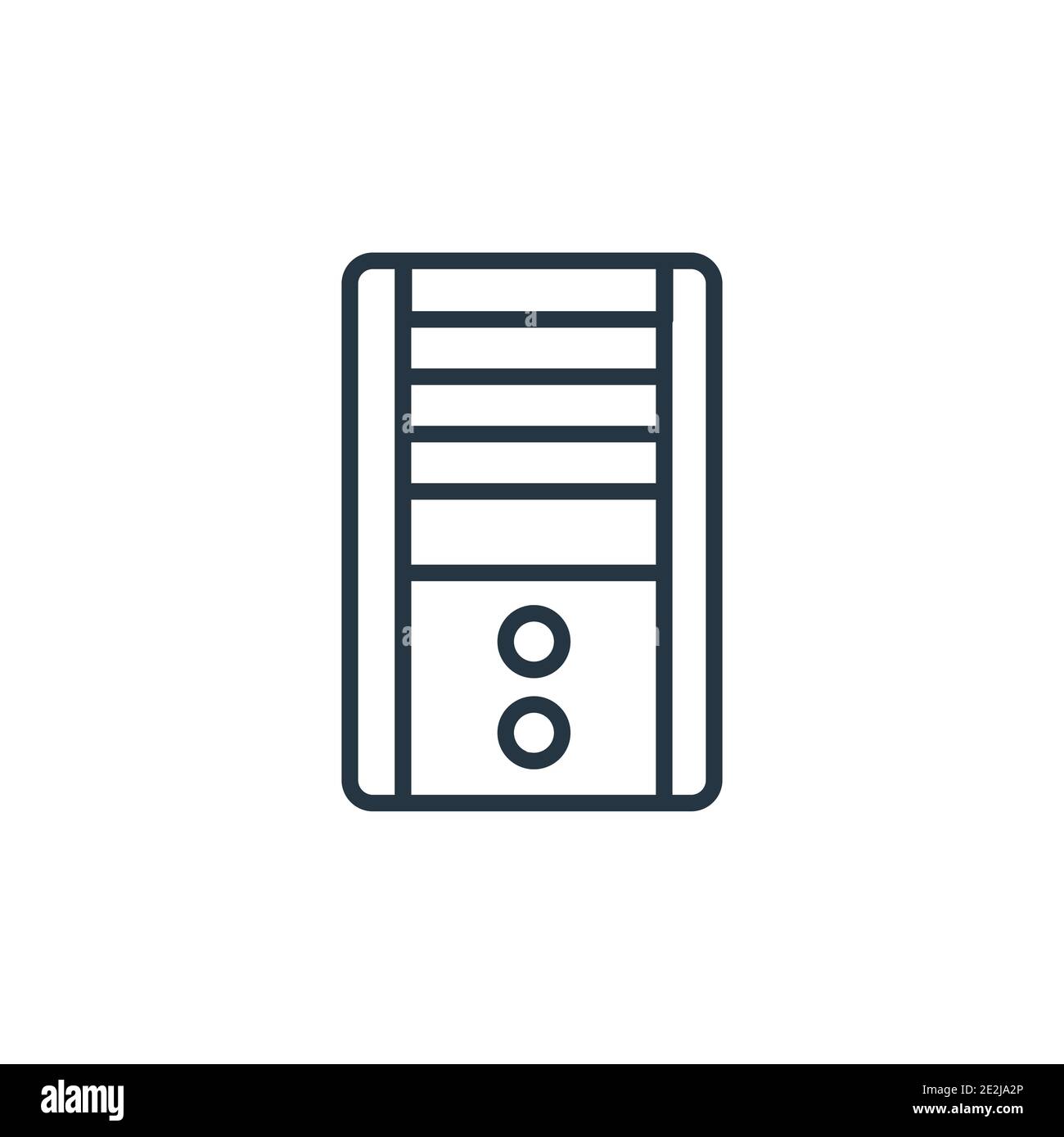 System unit outline vector icon. Thin line black system unit icon, flat ...