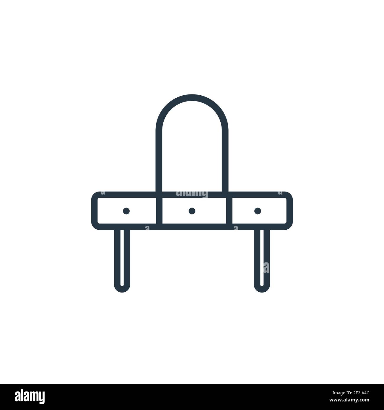 Dressing table outline vector icon. Thin line black dressing table icon, flat vector simple element illustration from editable luxury concept isolated Stock Vector