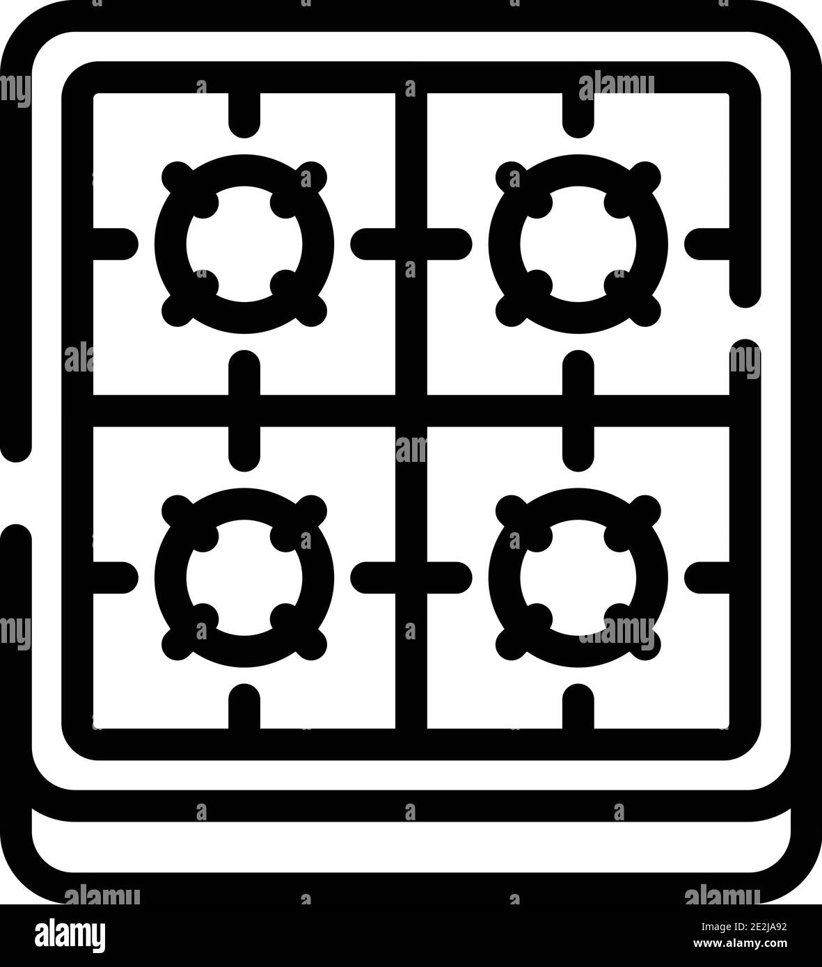 Burning gas stove icon. Outline burning gas stove vector icon for web