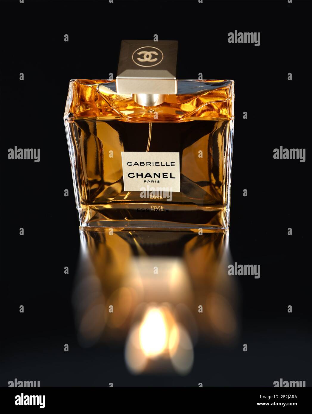 Bottle of Gabrielle Chanel Essence. Stock Photo