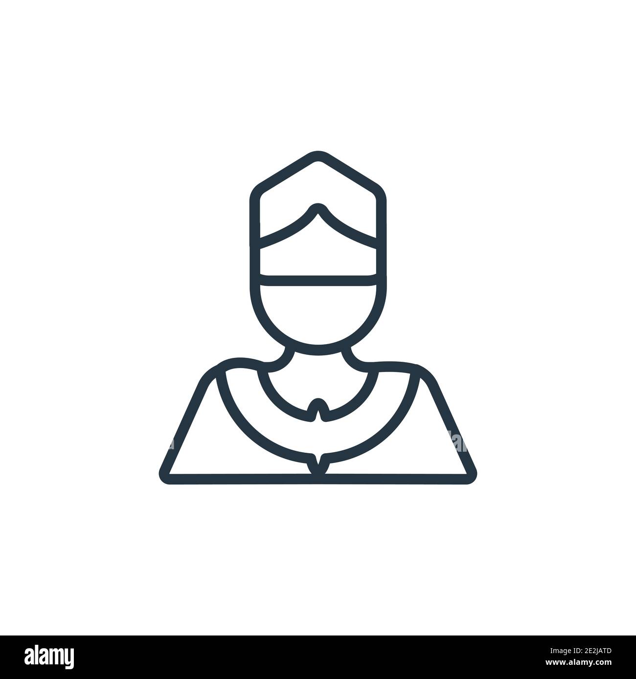 Chandra outline vector icon. Thin line black chandra icon, flat vector simple element illustration from editable india concept isolated stroke on whit Stock Vector
