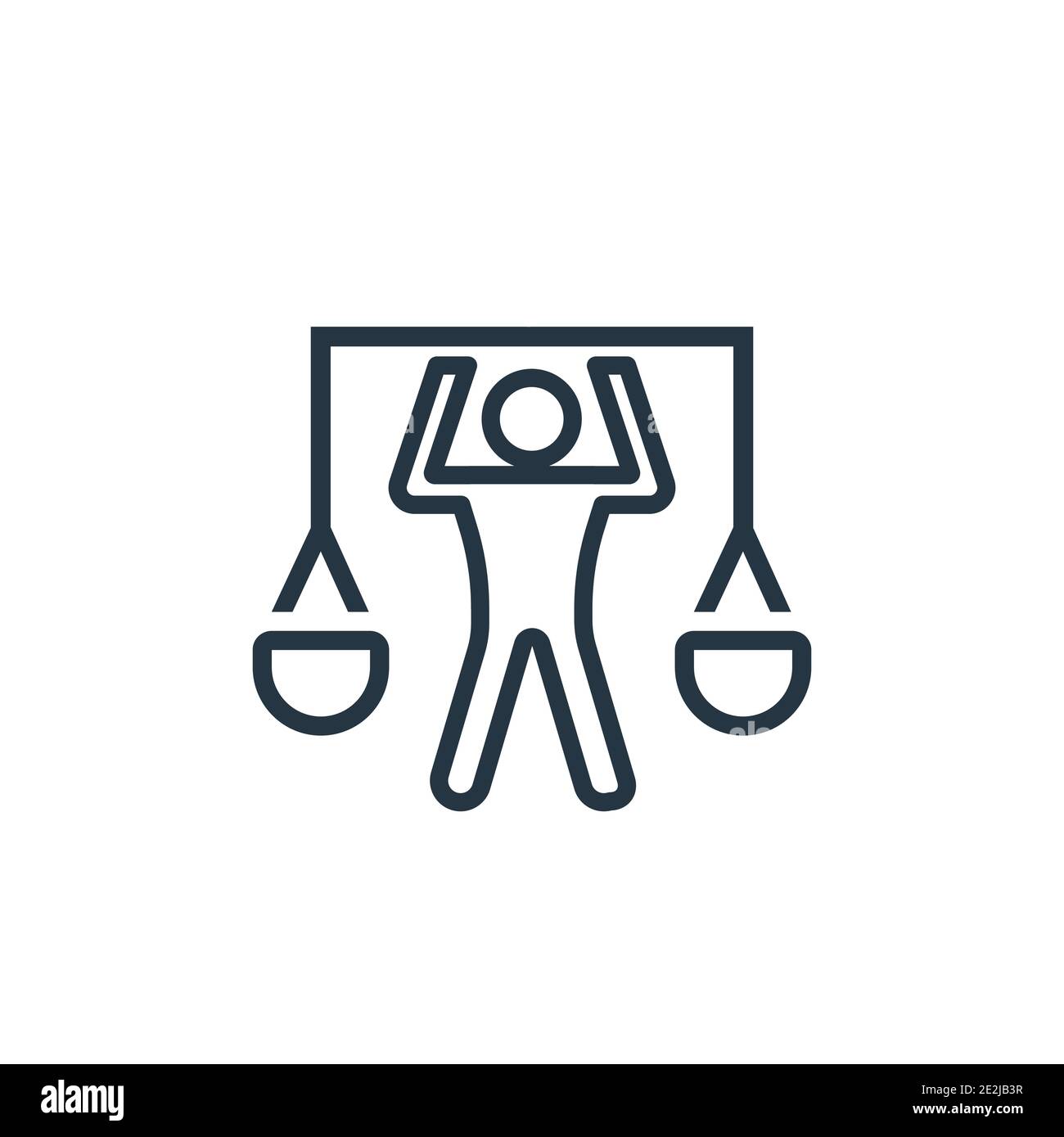 Balance in human resources outline vector icon. Thin line black balance ...