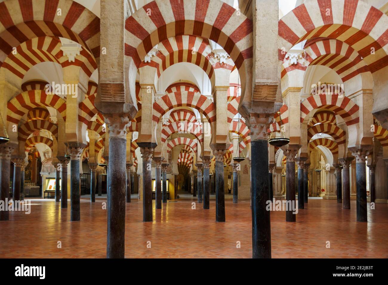 Cordoba, Cordoba Province, Andalusia, southern Spain.  Interior of the Great Mosque, La Mezquita. The Mosque of Cordoba is a UNESCO World Heritage Sit Stock Photo