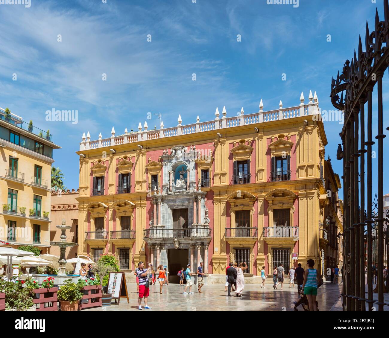Malaga, Malaga Province, Costa del Sol, Andalusia, southern Spain.  Palacio Episcopal, in Plaza del Obispo. Stock Photo