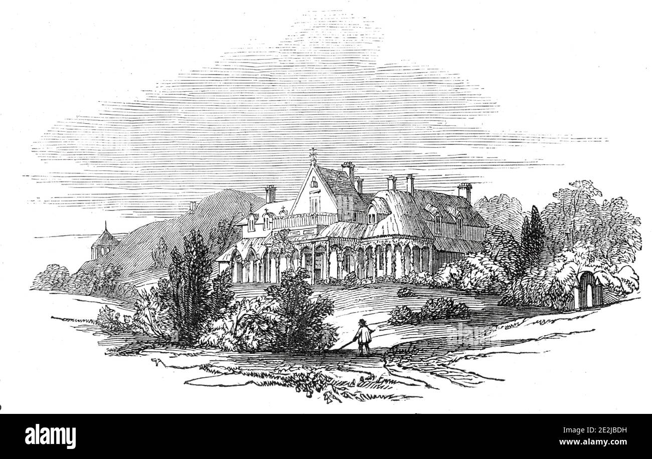 Cottage of the late Bishop of Bath and Wells, Banwell, 1845. Home of George Henry Law at Banwell in Somerset. From &quot;Illustrated London News&quot;, 1845, Vol VII. Stock Photo