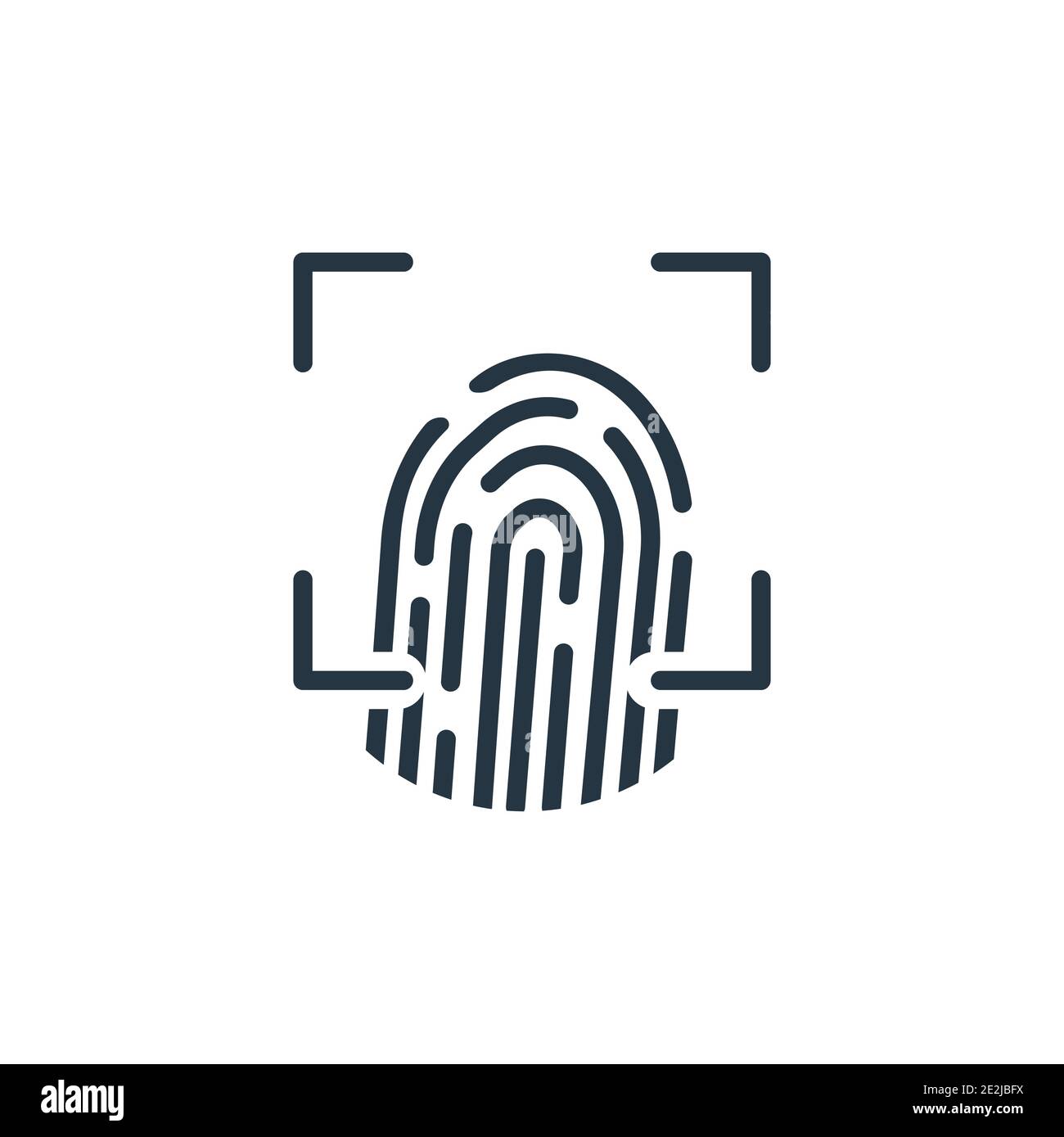 Fingerprint scan outline vector icon. Thin line black fingerprint scan ...