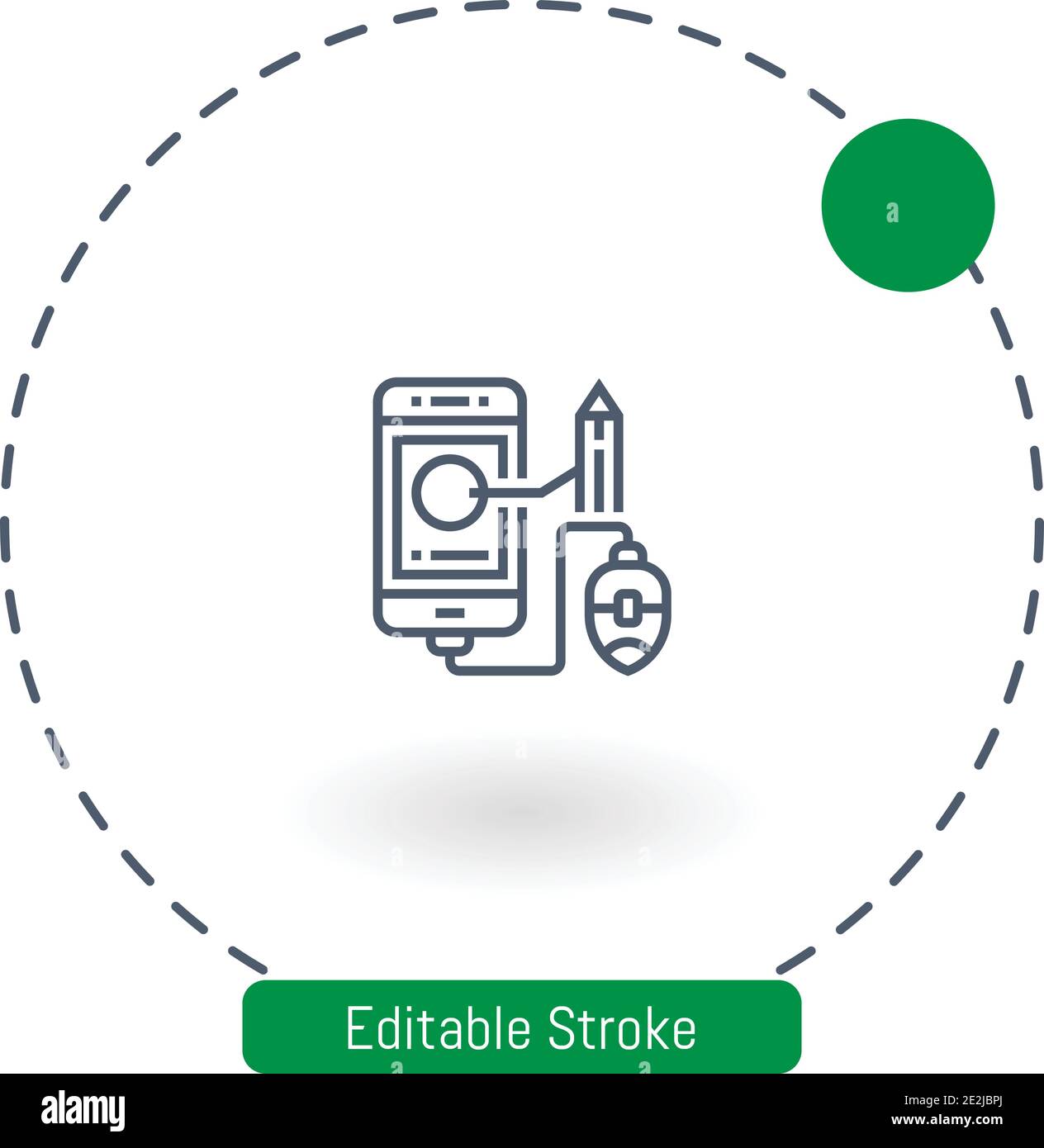 online content vector icon editable stroke outline icons for web and mobile Stock Vector