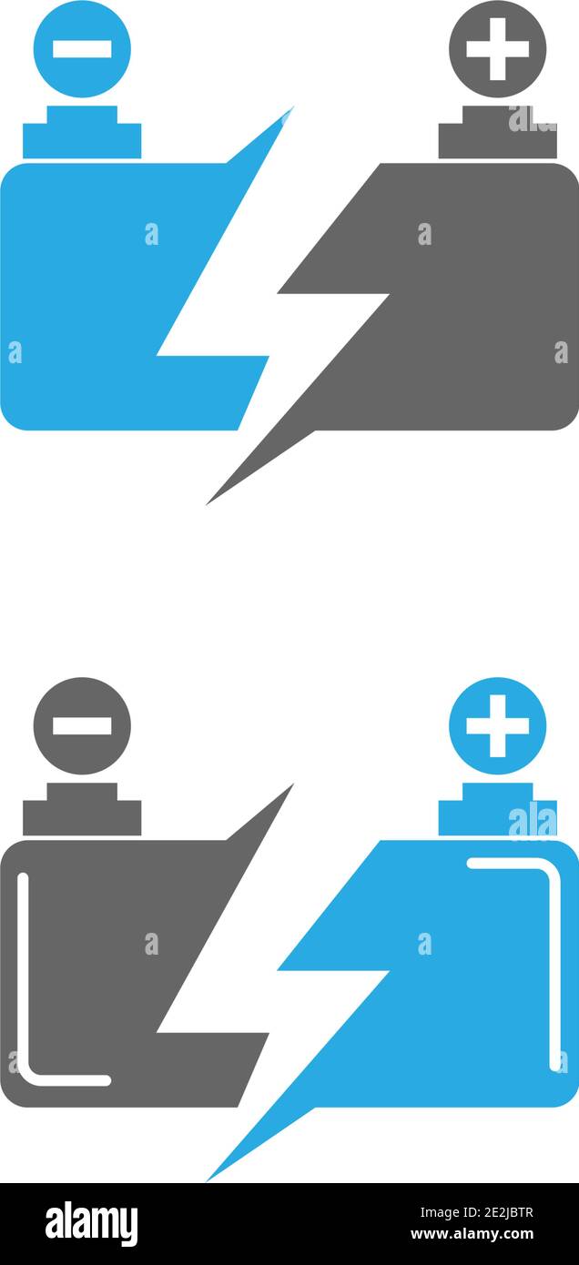 Battery logo icon design template vector illustration Stock Vector