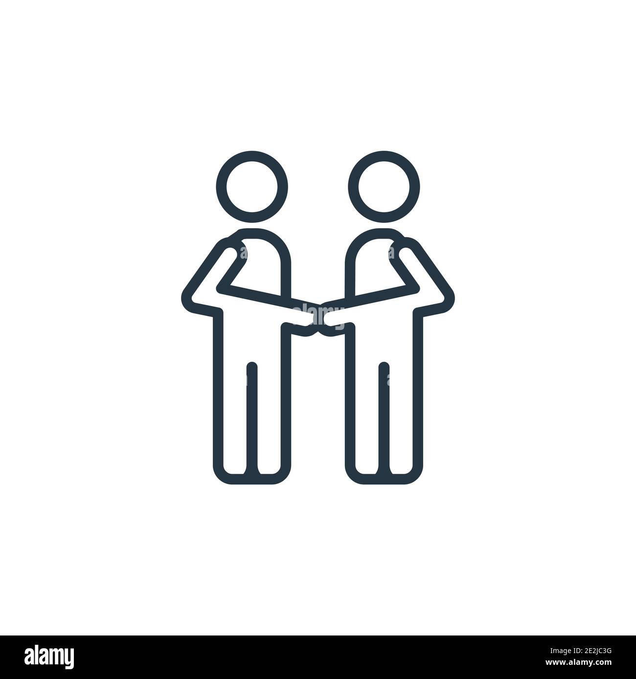 Business meeting outline vector icon. Thin line black business meeting ...