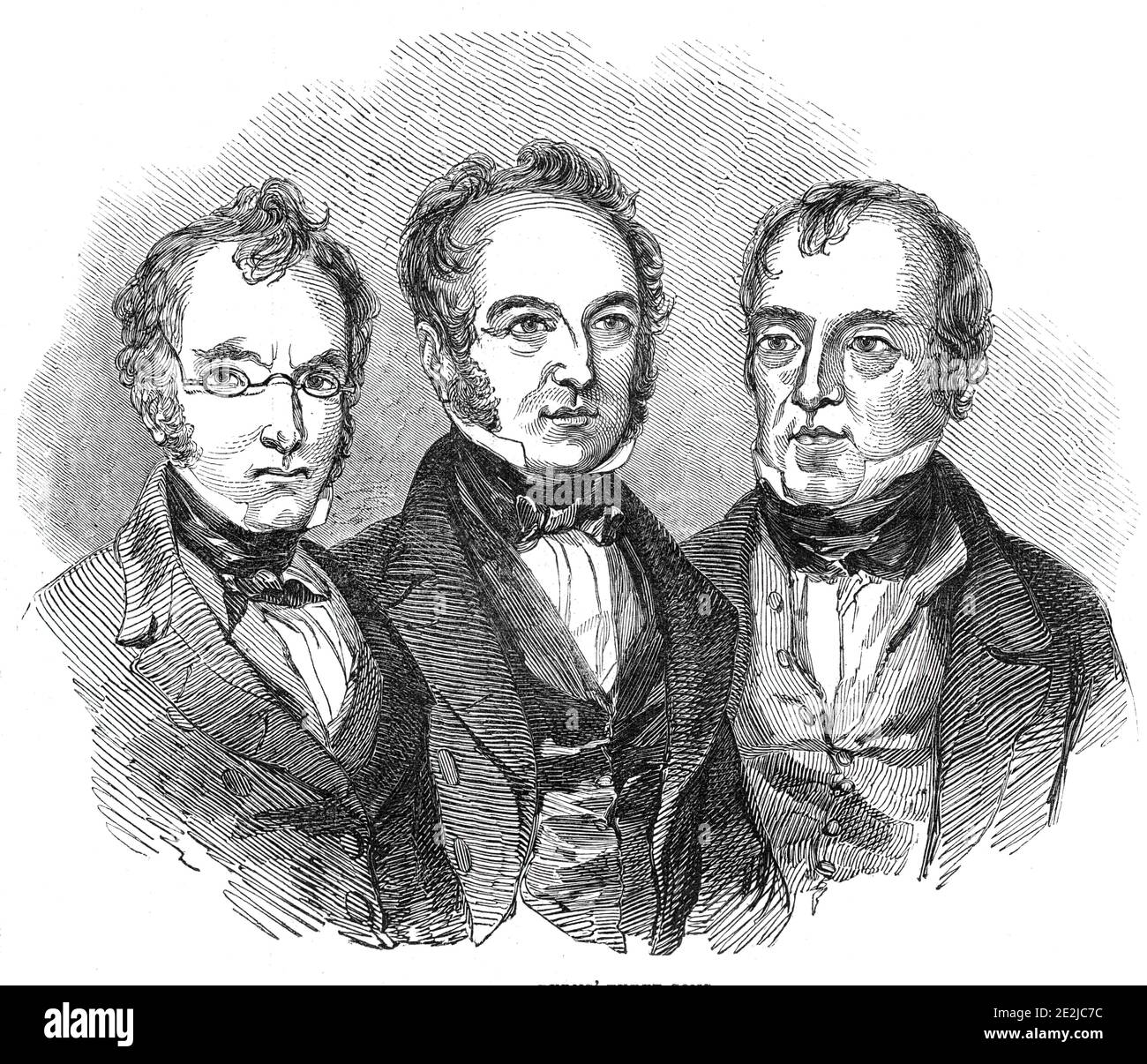 Burns' three sons, 1844. Sons of Scottish poet Robert Burns: Robert ...