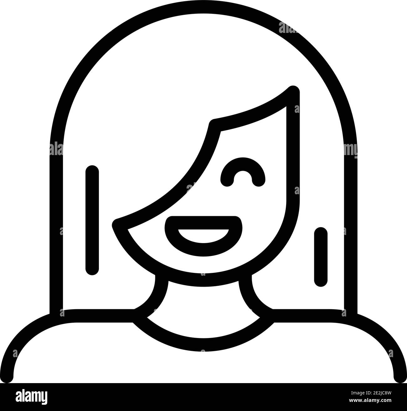 Woman smiling icon. Outline woman smiling vector icon for web design ...