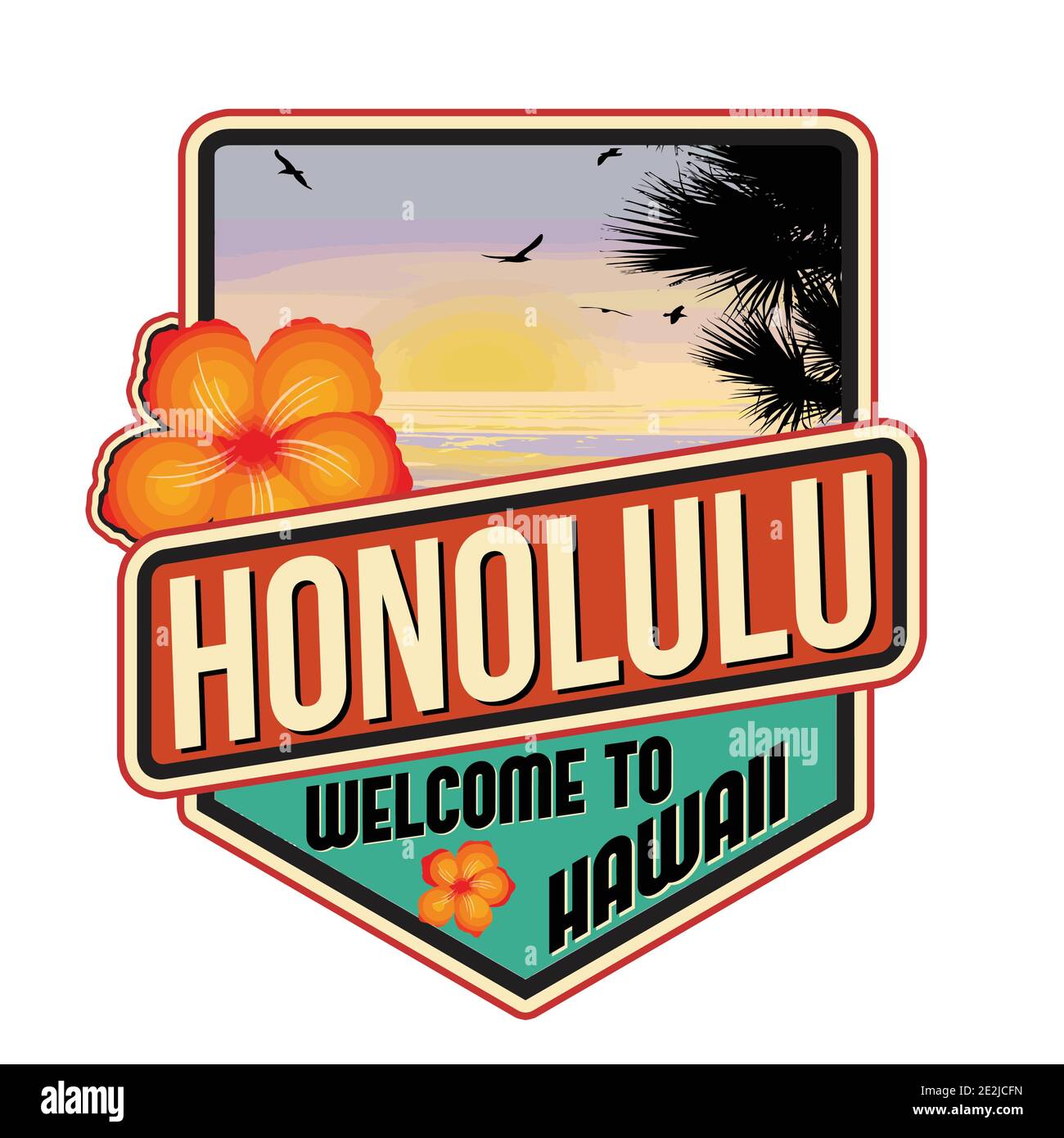 Honolulu hawaii landscape Stock Vector Images Alamy