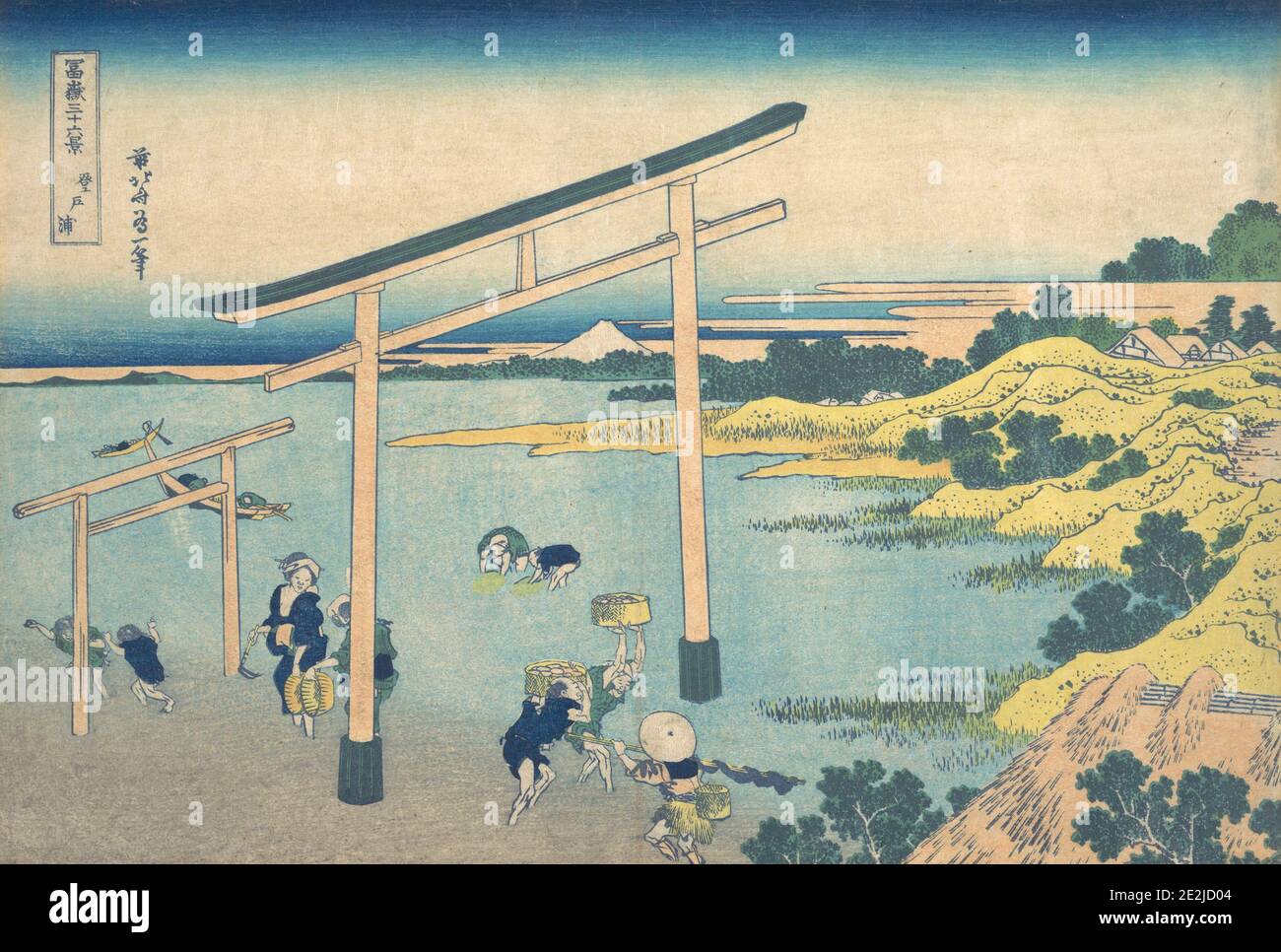 Noboto Bay (Noboto no ura), from the series Thirty-six Views of Mount Fuji (Fugaku sanjurokkei), ca. 1830-32. Stock Photo