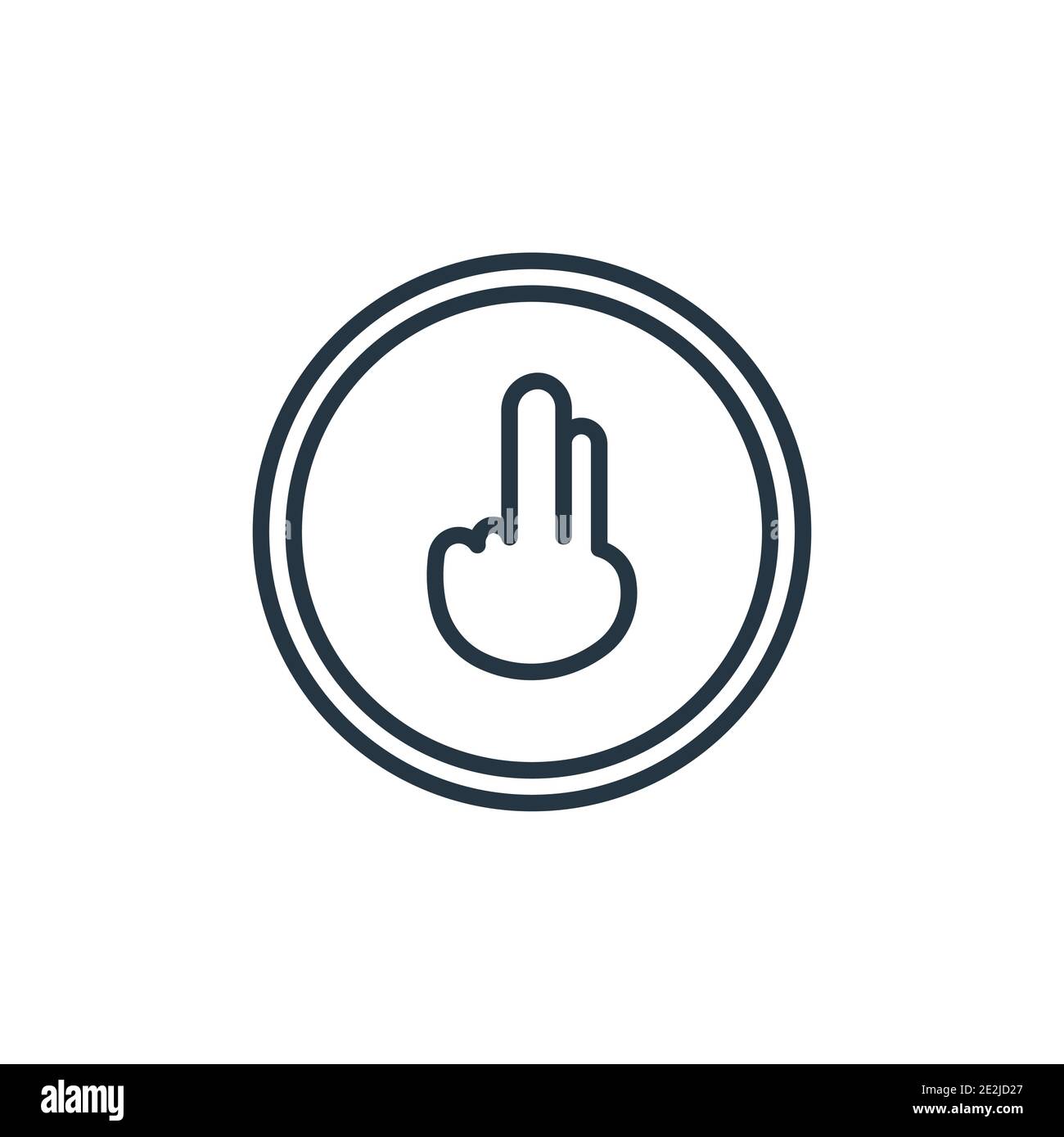 Drag down outline vector icon. Thin line black drag down icon, flat vector simple element illustration from editable gestures concept isolated stroke Stock Vector