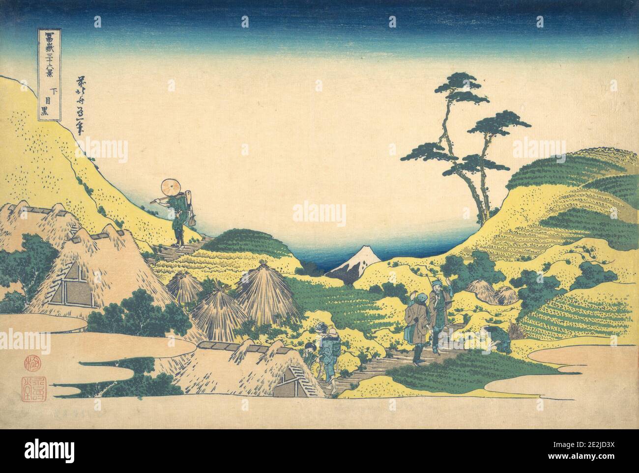 Lower Meguro (Shimo Meguro), from the series Thirty-six Views of Mount Fuji (Fugaku sanjurokkei), ca. 1830-32. Stock Photo
