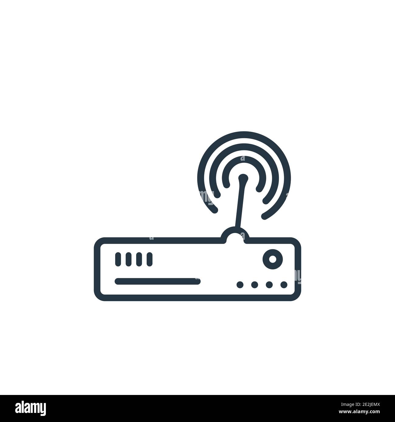Modem outline vector icon. Thin line black modem icon, flat vector simple element illustration from editable networking concept isolated on white back Stock Vector