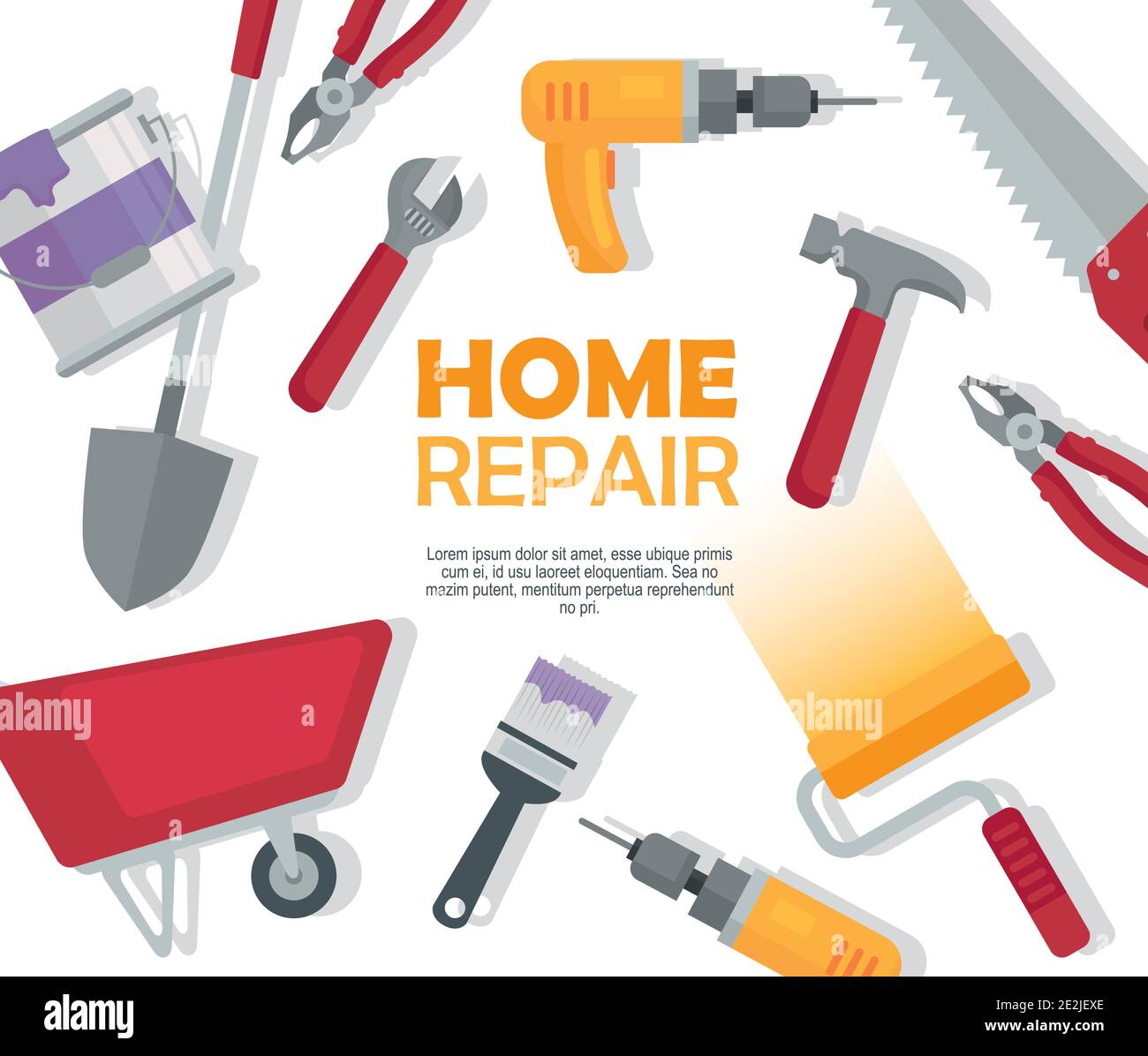 bundle of construction tools set icons and lettering pattern Stock Vector