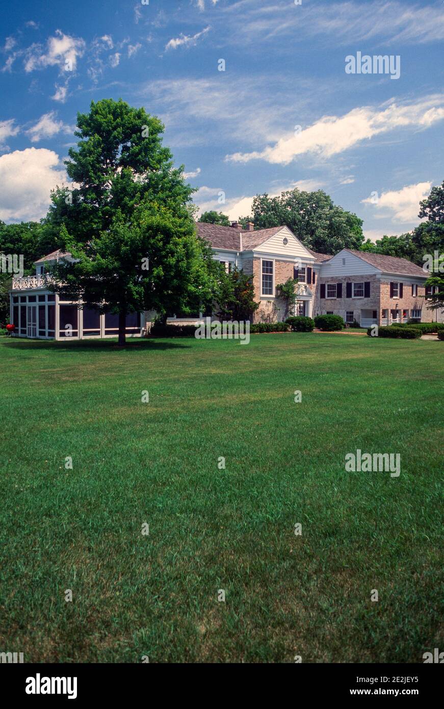 A mansion in Wisconsin is surrounded by a spacious estate, USA Stock ...