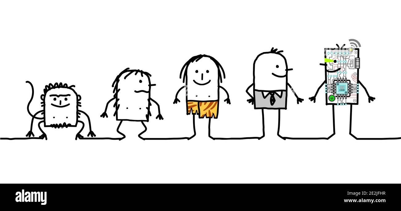 Hand drawn Cartoon Funny Male Characters and Human Evolution Stock Vector Image & Art - Alamy Hand drawn Cartoon Funny Male Characters and Human Evolution Stock Vector Image & Art - Alamy
