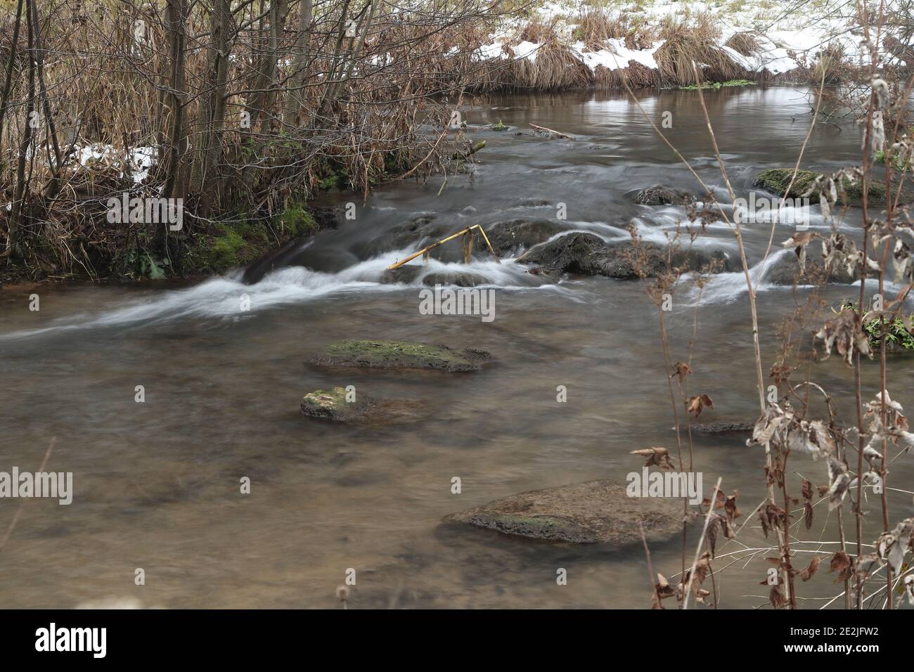 scenic of white water rapids in a creek Stock Photo