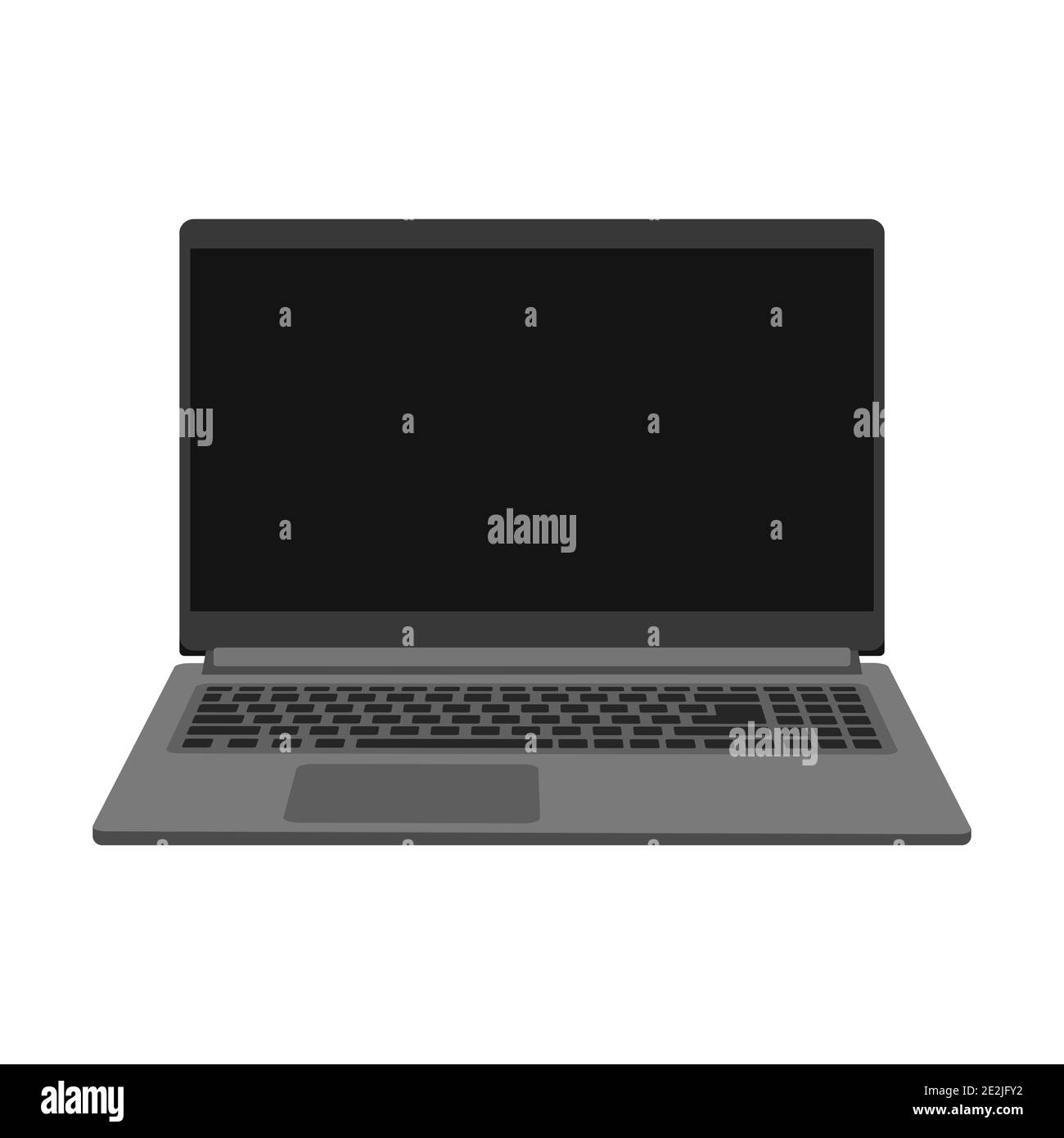 Modern frameless Laptop isolated on a white background Flat style illustration Stock Photo