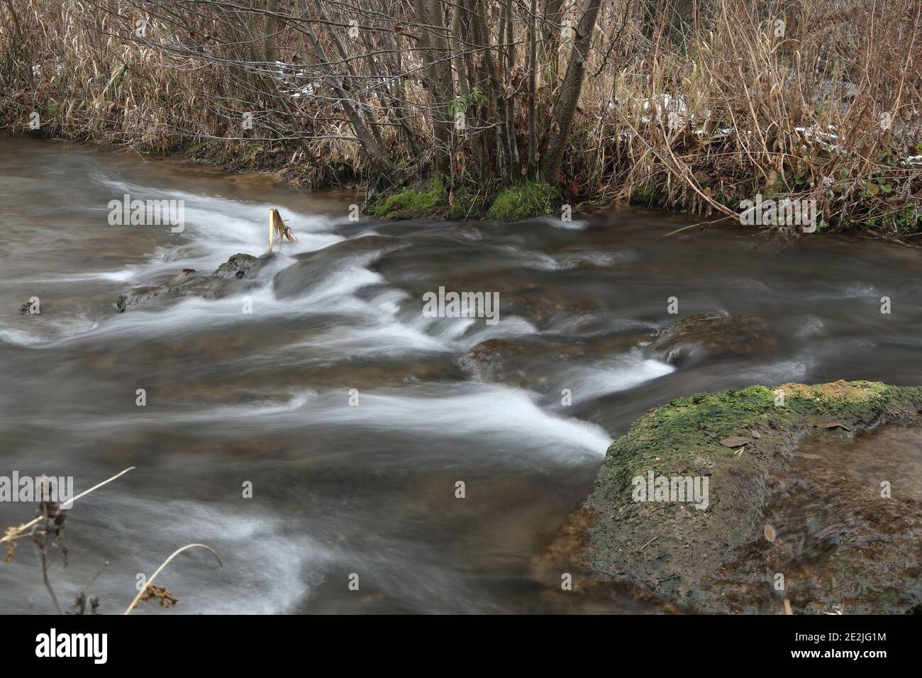 scenic of white water rapids in a creek Stock Photo