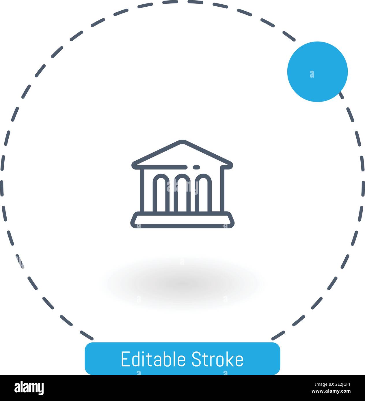 museum vector icon editable stroke outline icons for web and mobile Stock Vector