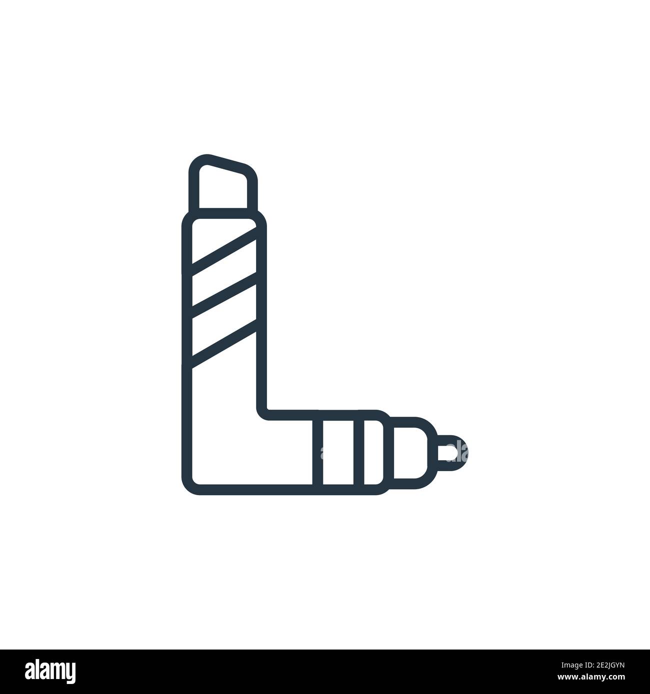 Inhalator outline vector icon. Thin line black inhalator icon, flat vector simple element illustration from editable medical concept isolated on white Stock Vector