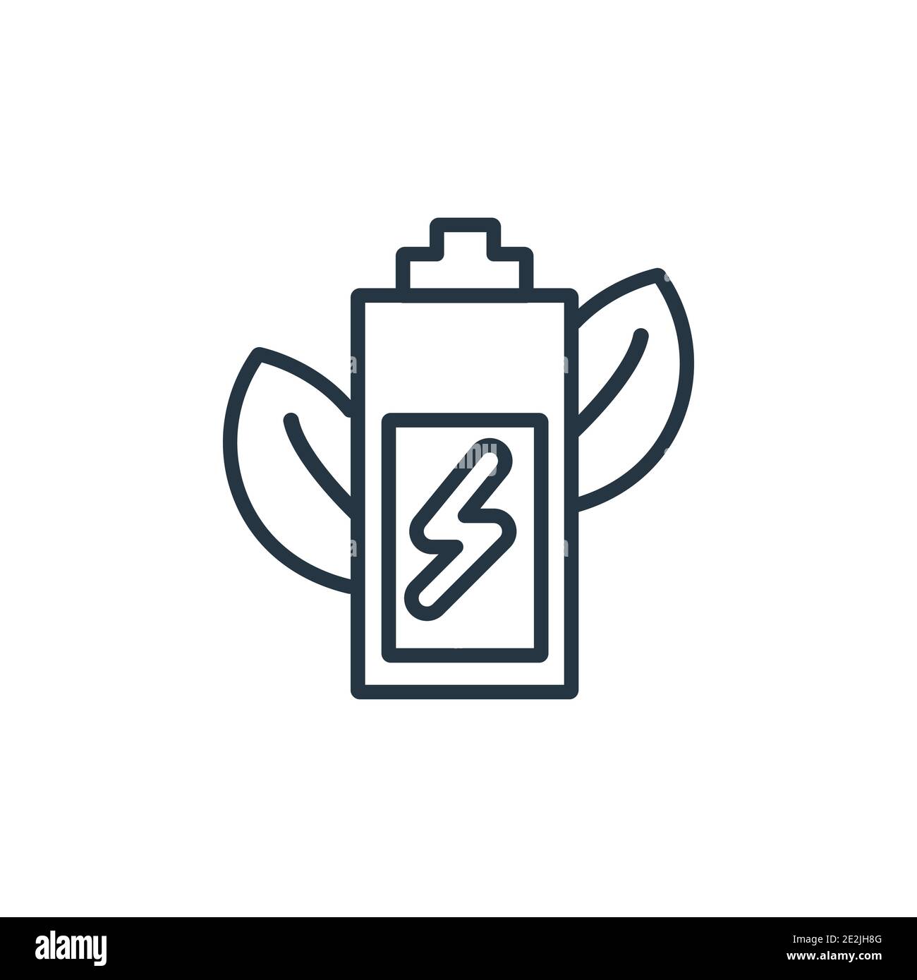 Eco battery outline vector icon. Thin line black eco battery icon, flat vector simple element illustration from editable general concept isolated stro Stock Vector