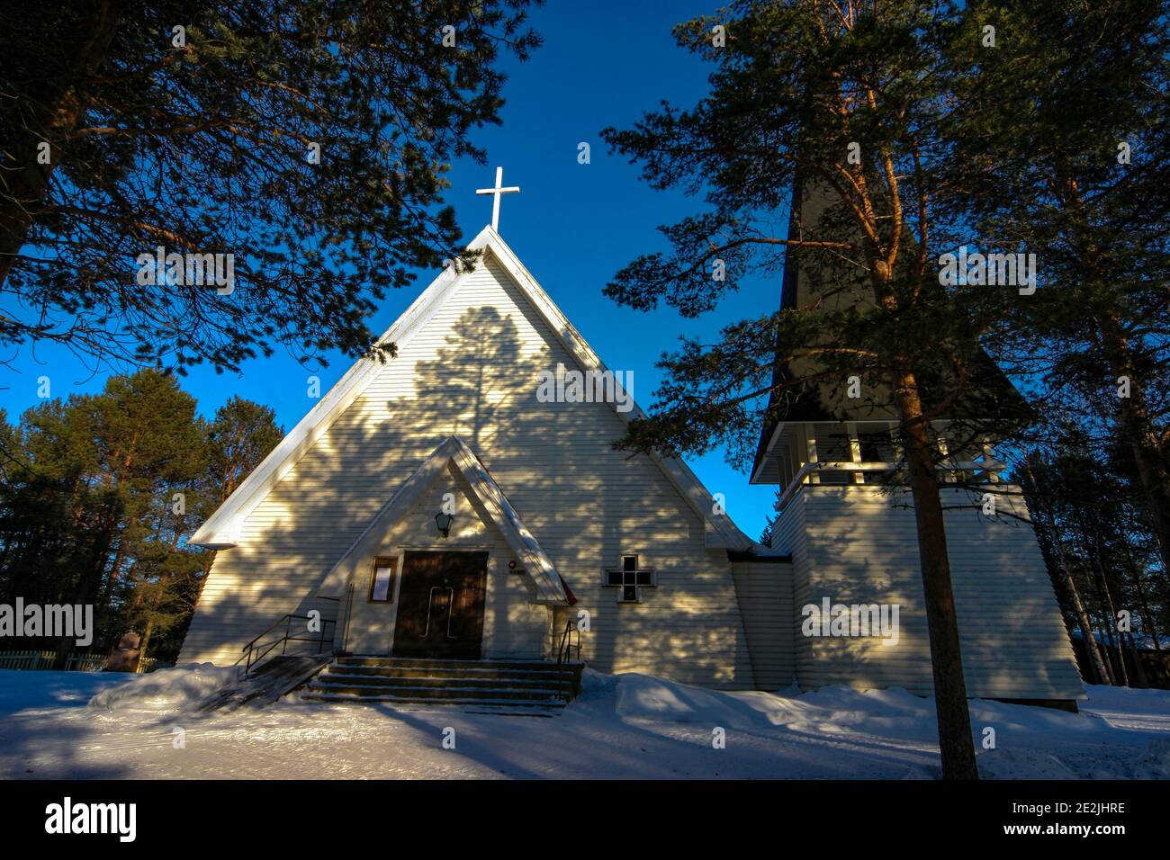 Inari Sami Church, Lapland - Inarin saamelaiskirkko, Suomi, Finland, built in 1952. Stock Photo