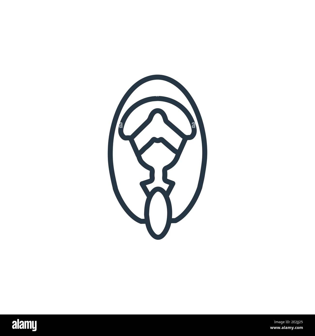 Chandra outline vector icon. Thin line black chandra icon, flat vector simple element illustration from editable india concept isolated on white backg Stock Vector
