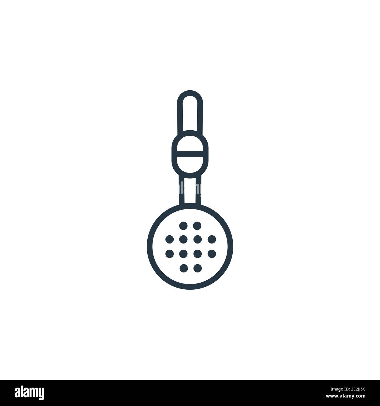 Slotted spoon outline vector icon. Thin line black slotted spoon icon ...