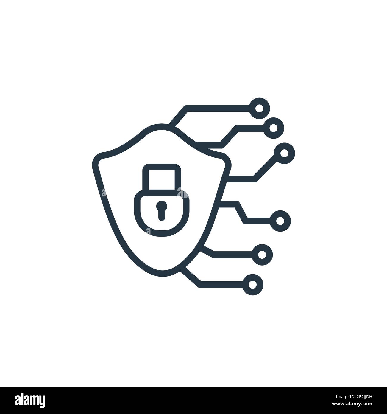 Cyber security outline vector icon. Thin line black cyber security icon ...