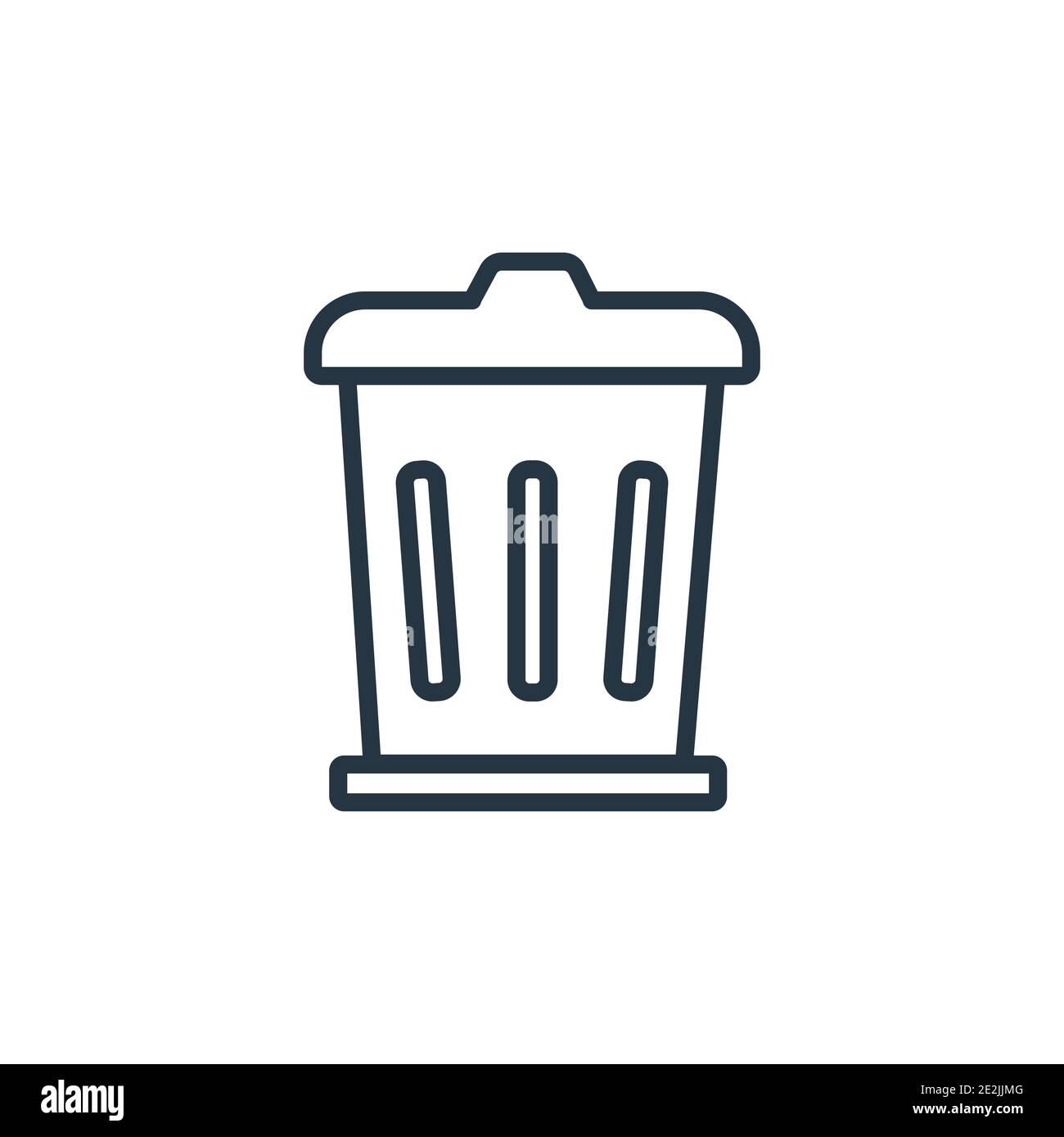 Bin outline vector icon. Thin line black bin icon, flat vector simple