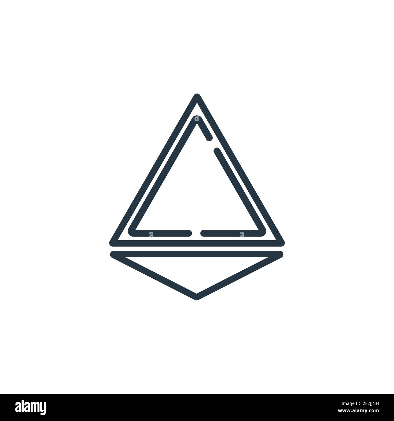 Tetrahedron outline vector icon. Thin line black tetrahedron icon, flat vector simple element illustration from editable geometry concept isolated str Stock Vector