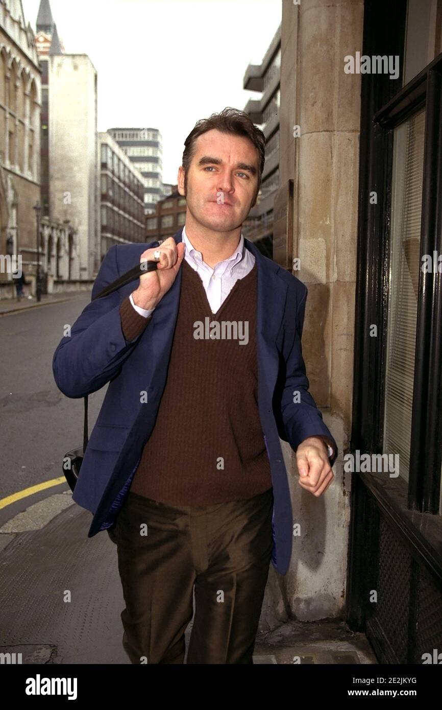 MORRISSEY(singer) AT THE HIGH COURT TODAY INVOLVED IN A DISPUTE OVER ROYALTY'S WITH FORMER MEMBERS OF THE POP BAND 'THE SMITHS'. Stock Photo