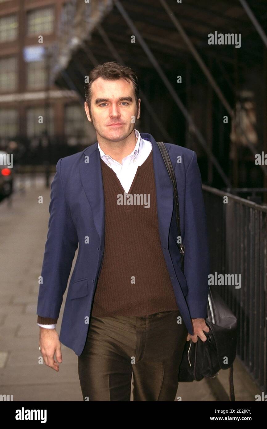 MORRISSEY(singer) AT THE HIGH COURT TODAY INVOLVED IN A DISPUTE OVER ROYALTY'S WITH FORMER MEMBERS OF THE POP BAND 'THE SMITHS'. Stock Photo