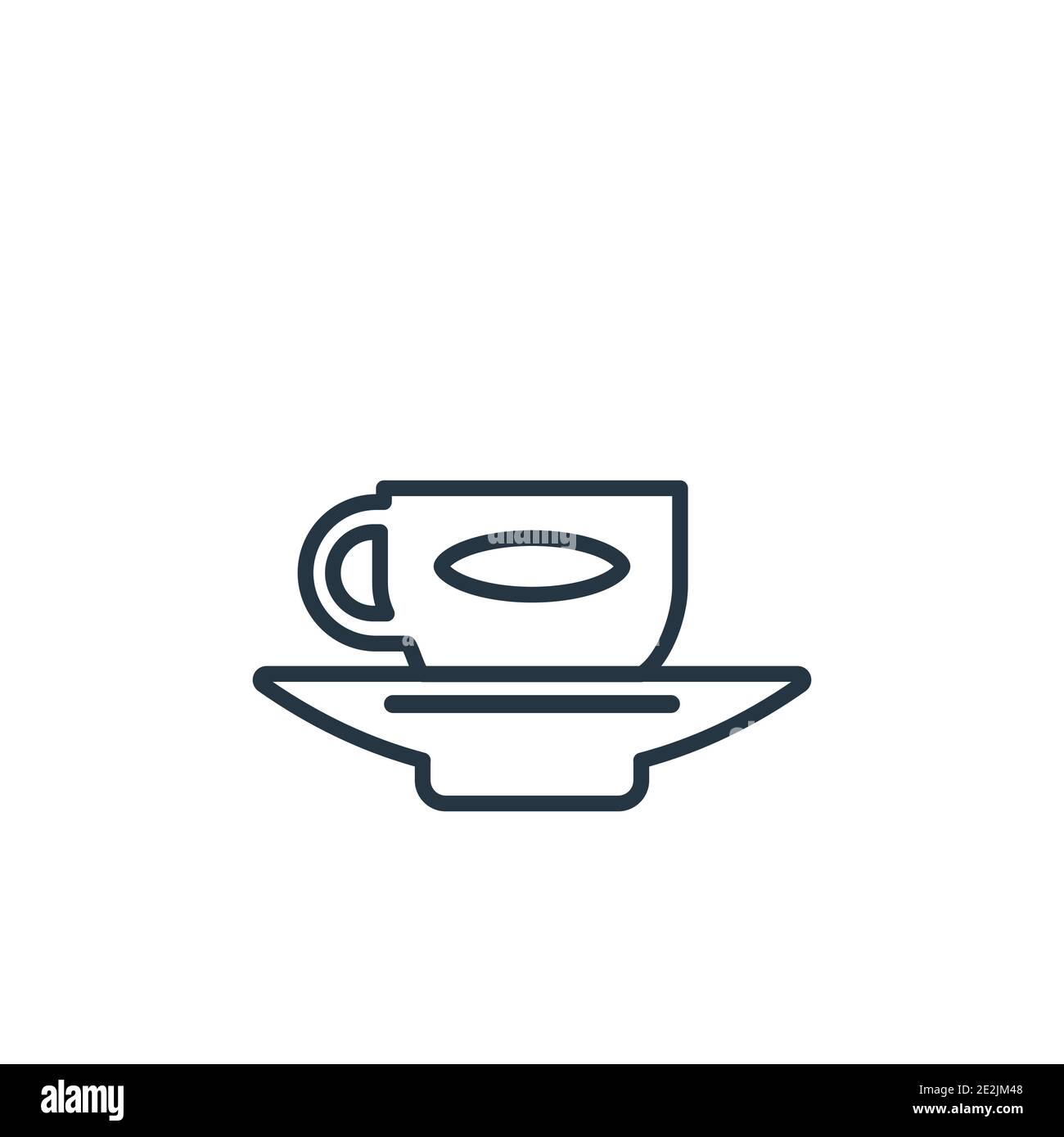 Saucer outline vector icon. Thin line black saucer icon, flat vector simple element illustration