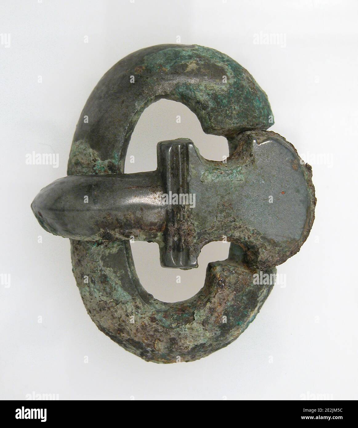 Belt Tongue and Oval Loop from a Buckle, Frankish, 7th century. Stock Photo