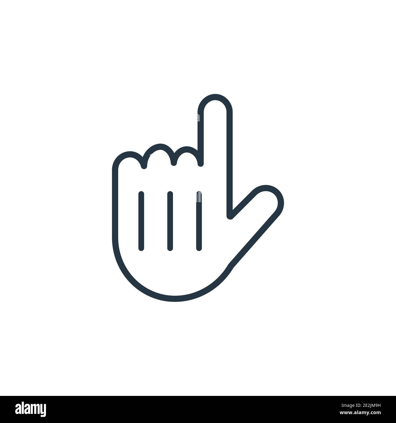 Hand pointer outline vector icon. Thin line black hand pointer icon ...