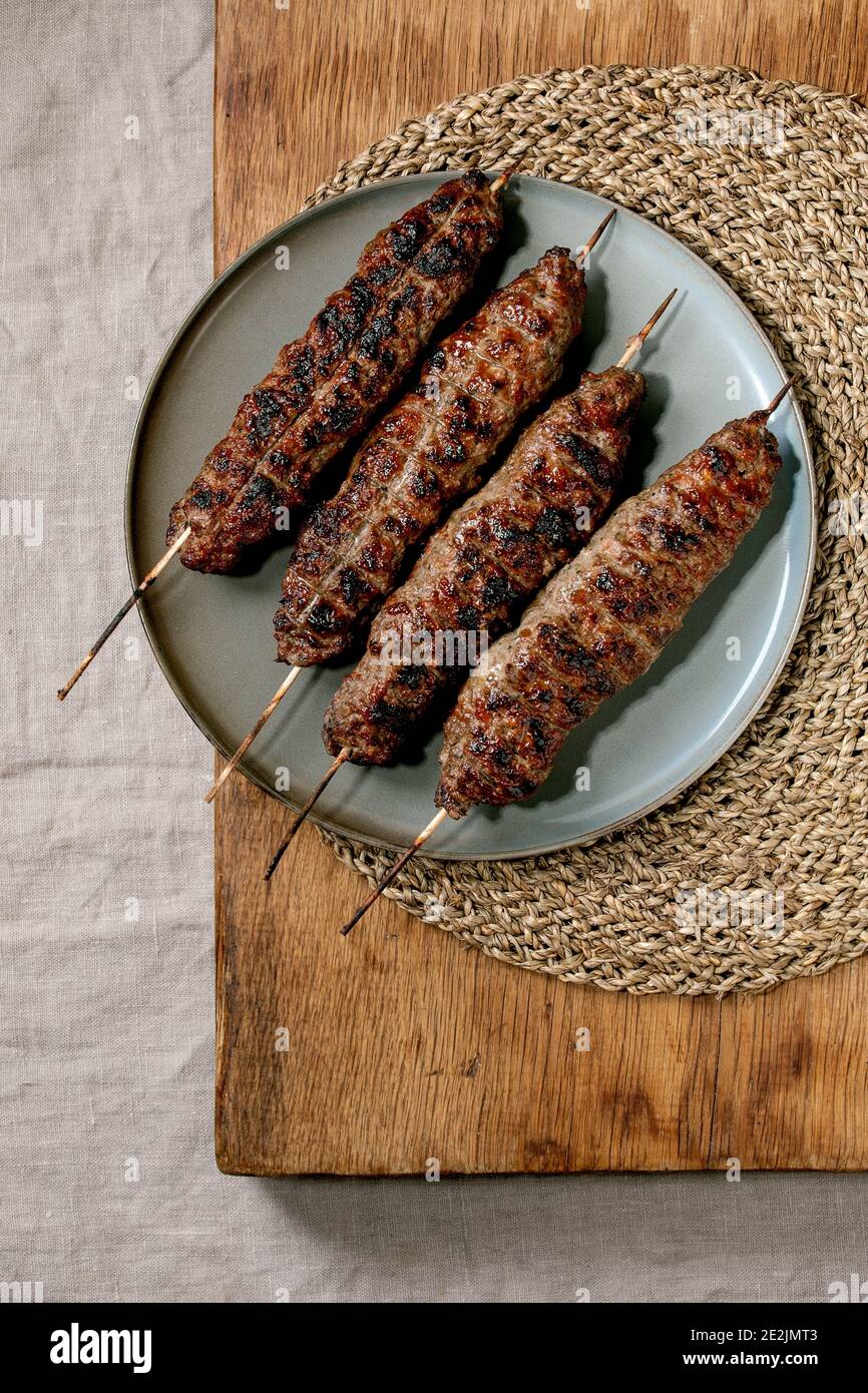Grilled beef kebab Stock Photo Alamy
